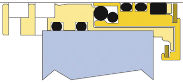 Figure 3. This cross-sectioned half-view illustrates an advanced bearing housing protector seal for small steam turbines. (Ref. AESSEAL Inc.) Figure 3. This cross-sectioned half-view illustrates an advanced bearing housing protector seal for small steam turbines. (Ref. AESSEAL Inc.)