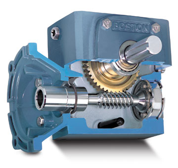 A gearbox mounted in the worm-under orientation requires additional lubrication. A gearbox mounted in the worm-under orientation requires additional lubrication.