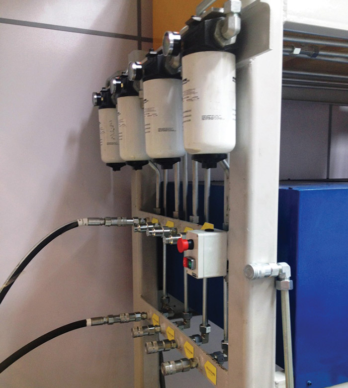 An absolute filtration system was designed to improve the oil cleanliness level. An absolute filtration system was designed to improve the oil cleanliness level.