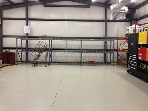 Among the modifications IKEC made to its lube room included a new floor coating and first-in/first-out drum storage racks. Among the modifications IKEC made to its lube room included a new floor coating and first-in/first-out drum storage racks.