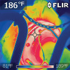  An infrared image of a bearing housing