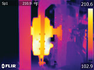 Infrared image of a bearing housing
