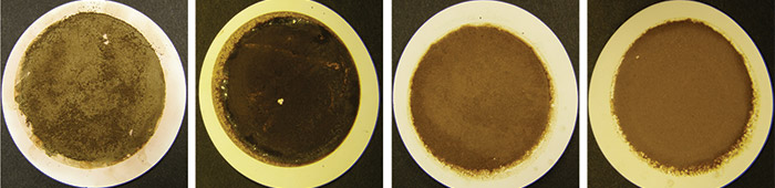 MPC test results. LtoR: A. PAG:RPVOT EOT, B. Mineral Oil 1: RPVOT EOT, C. Mineral Oil 2: RPVOT EOT, D. Mineral Oil 3: RPvOT EOT MPC test results. LtoR: A. PAG:RPVOT EOT, B. Mineral Oil 1: RPVOT EOT, C. Mineral Oil 2: RPVOT EOT, D. Mineral Oil 3: RPvOT EOT
