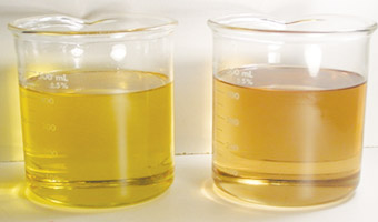 Results of the visual compatibility tests. Left: 90% PAG/10% Mineral Oil - 1. Right: 90% PAG/10% Mineral Oil - 1 Results of the visual compatibility tests. Left: 90% PAG/10% Mineral Oil - 1. Right: 90% PAG/10% Mineral Oil - 1