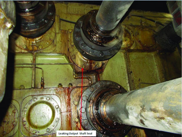 Figure 9. An example of leaking gearbox seals Figure 9. An example of leaking gearbox seals