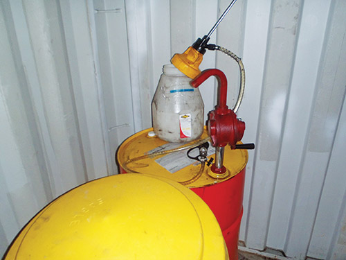 Lids often were left off reusable containers, and drum pumps were not properly sealed. Lids often were left off reusable containers, and drum pumps were not properly sealed.