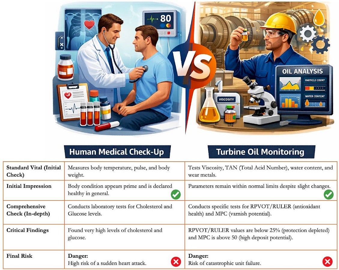 Figure 2: The Diagnostic Parallel: Comparing Human Health Vitals with Turbine Oil Monitoring